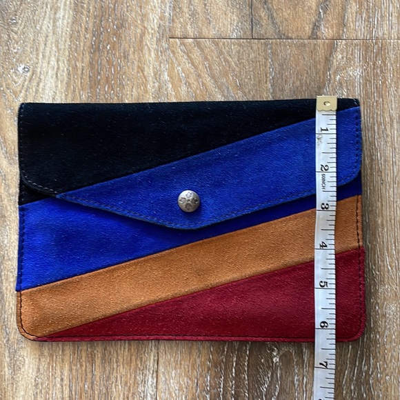Patricia Nash Suede Patchwork Stripe Flap Clutch - Picture 10 of 11